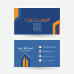 vector Modern simple light business card template with flat user