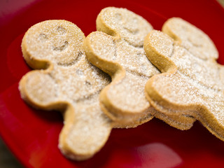 three christmas cookies.