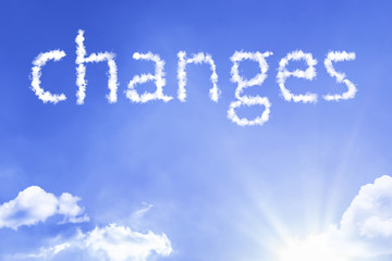Changes cloud word with a blue sky