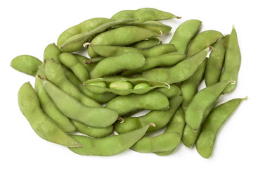 fresh soya bean pods