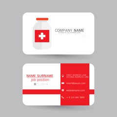 vector Modern simple light business card template with flat user