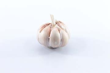 Lots of garlic  white background