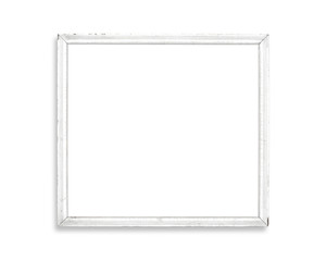 White blank old picture frame isolated on white background.