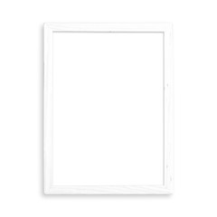 White blank picture frame isolated on white background.