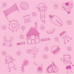child drawing doodle set holiday
