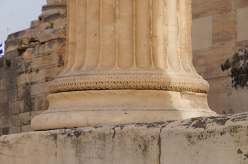 Beautiful detail of Parthenon temple on the Acropolis in Athens.