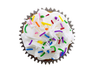 top view image of cupcake with sprinkle