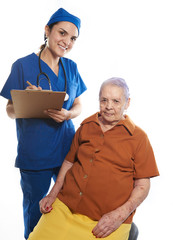young doctor with old patient