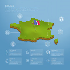 Infographic of France map eps10 vector illustration