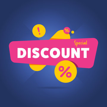 Special Discount Advertisement Promo Banner Flat Abstract Isolated Vector Illustration