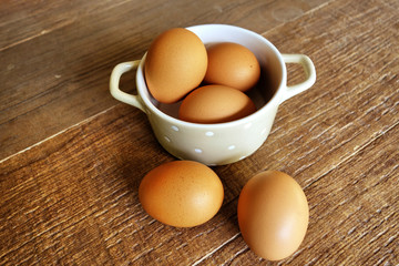 top view of eggs in bowl