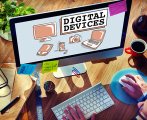 Digital Devices Electronics Connection Communication Concept