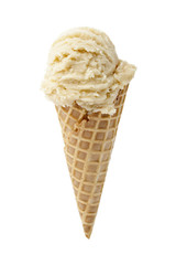 ice cream in a sugar cone