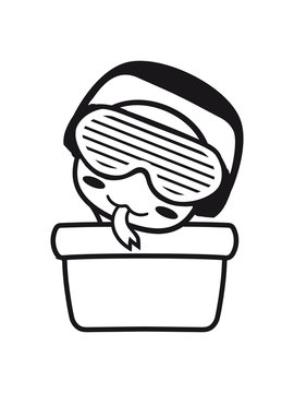 pot incantation dj party club celebrate disco music headphones glasses sweet cute little baby child snake comic cartoon kawaii