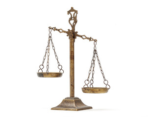 Justice Scale on white background