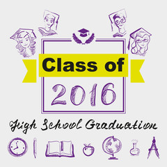 Fototapeta premium High school graduation. Class of 2016