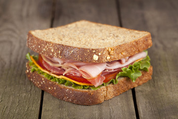 delicious ham sandwich