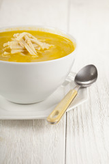 bowl of chicken noodle soup