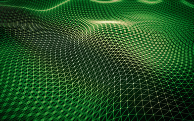 Abstract polygonal space low poly dark background, 3d rendering