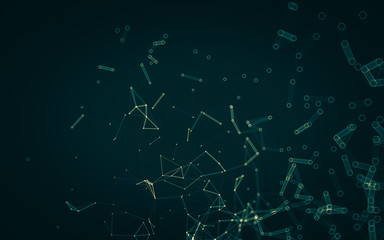 Abstract polygonal space low poly dark background, 3d rendering