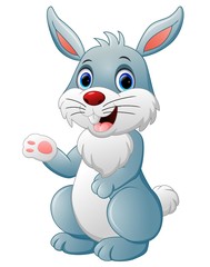 Cartoon bunny presenting isolated on white background