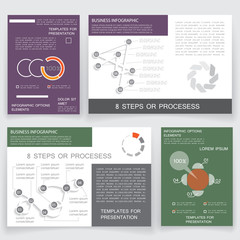 Obraz premium Brochure design and infographics for business data visualization