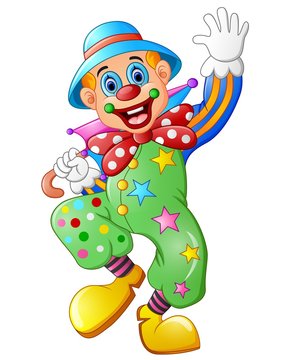 Funny clown on a white background