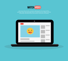 Watch video. Laptop with Page Site