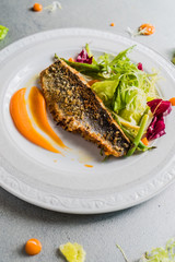 fried fish with vegetables