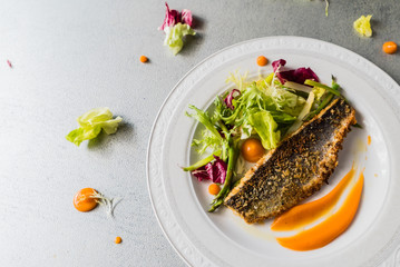 fried fish with vegetables