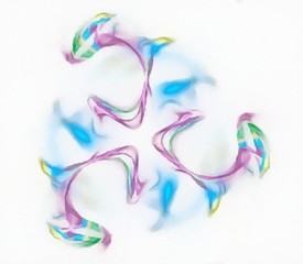 Naklejka premium ....Digital fractal drawing. White background. Copy space