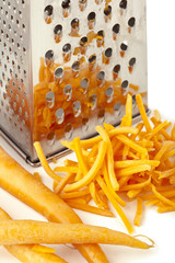 rub fresh carrots in the scraper