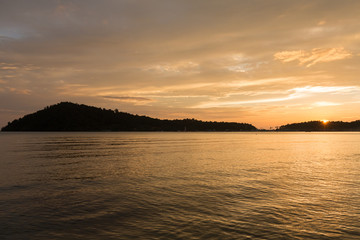 Sunset on the shore of  tropical Koh Chang Island. Thailand.