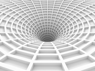 Abstract White Tunnel 3d Background