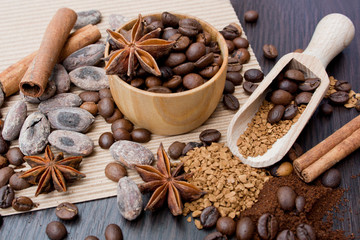 coffee beans on the table
