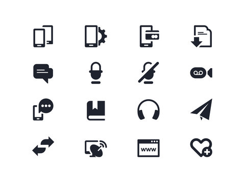 Smartphones and communication icons. Lyra series