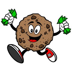 Chocolate Chip Cookie Running with Money