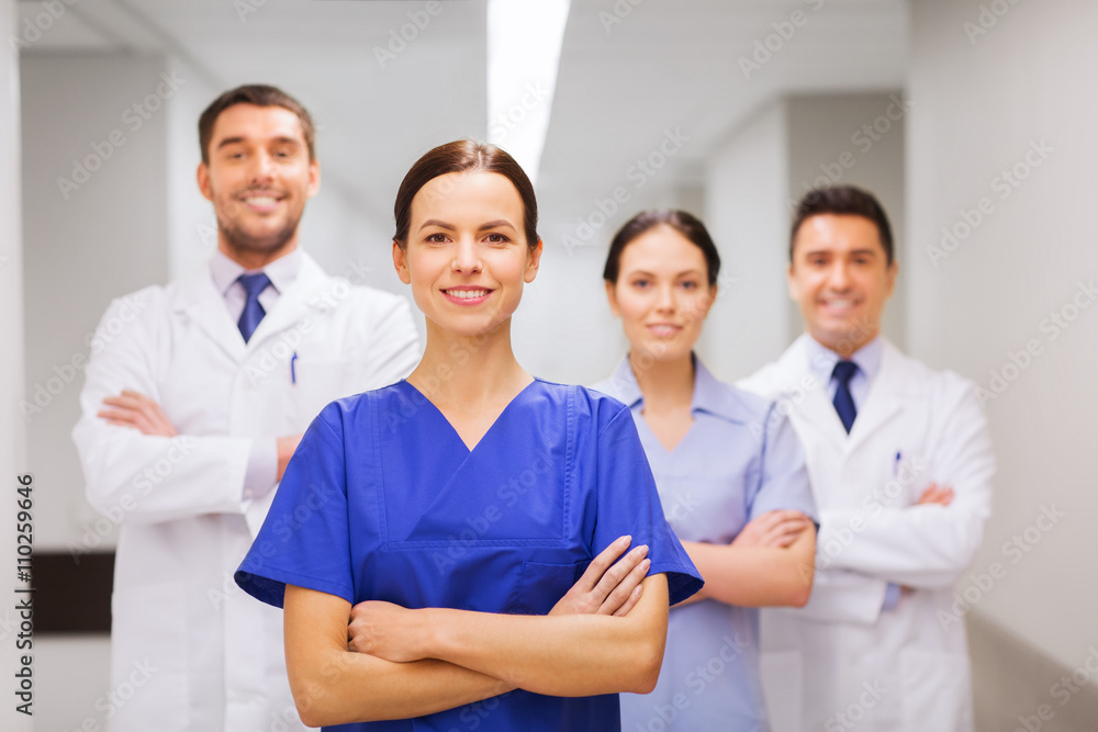 Canvas Prints happy group of medics or doctors at hospital