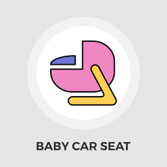 Child Car Seat Flat Icon