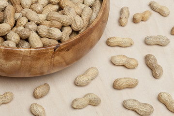 bowl of peanuts close up