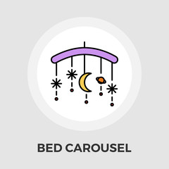 Bed carousel flat icon