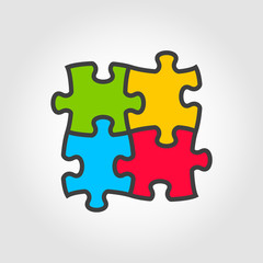 Obraz premium Vector color puzzles icon