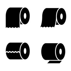 Vector black toilet paper icons set - 110261221