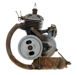 Fototapeta premium an old rusty engine motorcycle