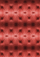 Old Red Vintage leather close-up and detail Sofa background