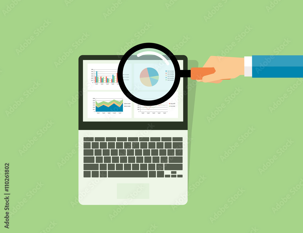 Poster business analytic graph in tablet device concept .and business report on dashboard monitor concept