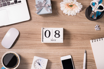 Happy father's day with office desk. 