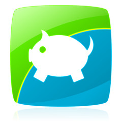 green blue glossy modern vector icon