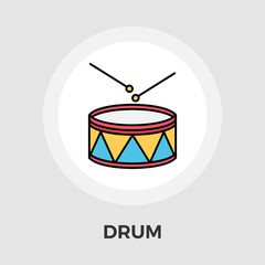 Drum vector flat icon