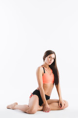 Fototapeta premium Fitness woman isolated.